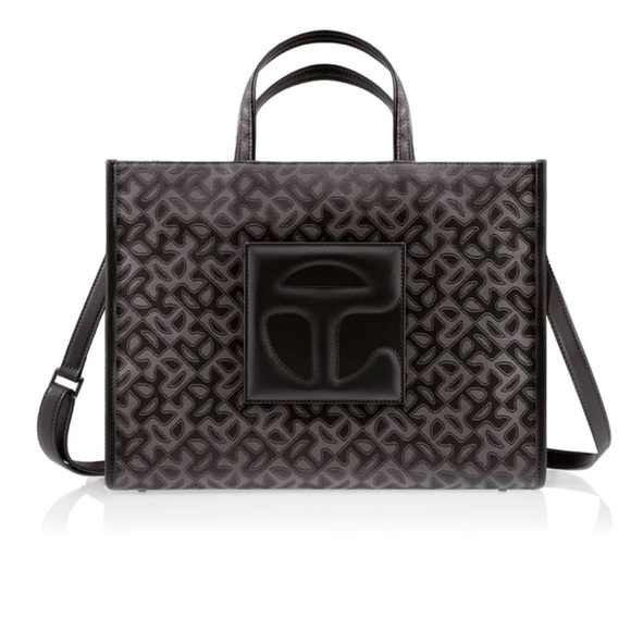 NWT TelfarMedium Jacquard ShopperBlack Monogram